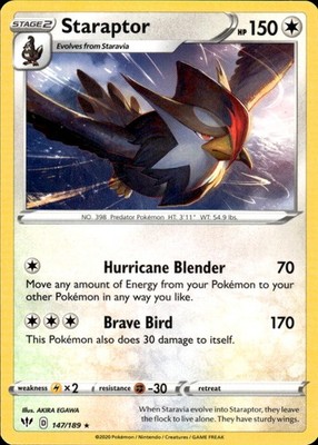 Staraptor 147/189 Darkness Ablaze Ungraded