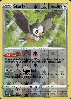 Starly 145/189 Darkness Ablaze Ungraded