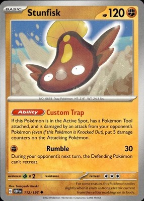 Stunfisk 112/197 Obsidian Flames Ungraded