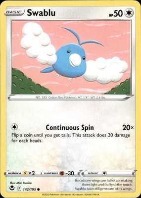 Swablu 142/195 Silver Tempest Ungraded
