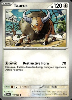 Tauros 112/142 Stellar Crown Ungraded