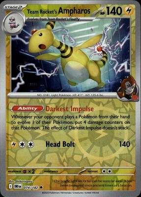 Team Rocket's Ampharos 074/182 Destined Rivals Ungraded