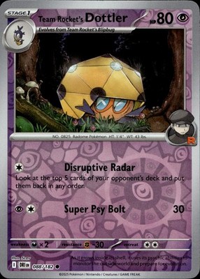 Team Rocket's Dottler 088/182 Destined Rivals Ungraded