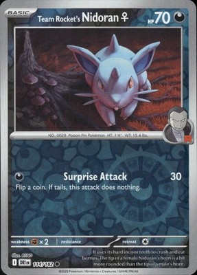 Team Rocket's NidoranF 114/182 Destined Rivals Ungraded