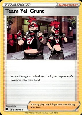 Team Yell Grunt 067/073 Champion's Path Ungraded