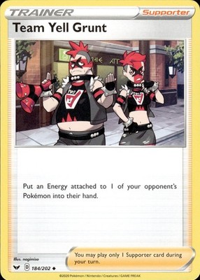 Team Yell Grunt 184/202 Sword & Shield Ungraded