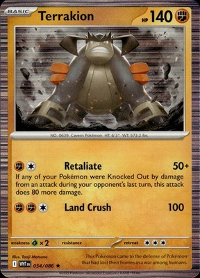 Terrakion 054/086 White Flare Ungraded
