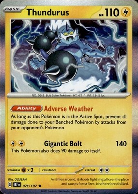 Thundurus 070/197 Obsidian Flames Ungraded
