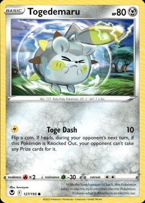 Togedemaru 127/195 Silver Tempest Ungraded