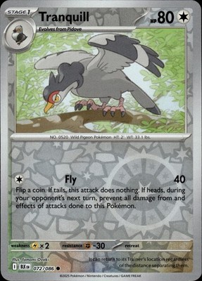 Tranquill 072/086 Black Bolt Ungraded