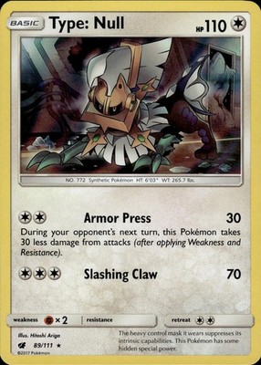 Type: Null 89/111 Crimson Invasion Ungraded