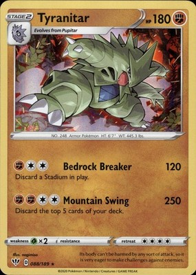 Tyranitar 088/189 Darkness Ablaze Ungraded