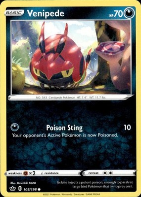 Venipede 105/198 Chilling Reign Ungraded