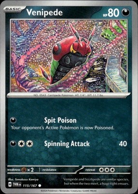 Venipede 115/167 Twilight Masquerade Ungraded