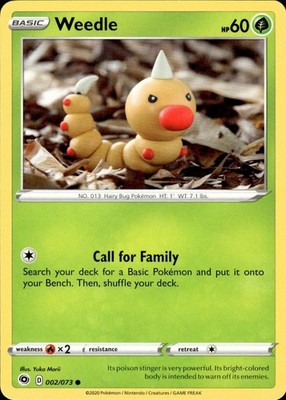 Weedle 002/073 Champion's Path Ungraded