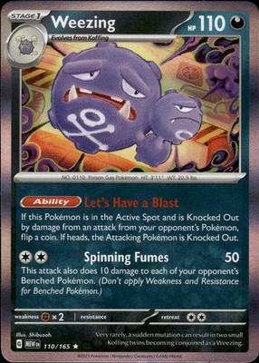 Weezing 110/165 151 Ungraded