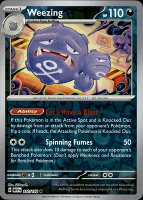 Weezing 110/165 151 Ungraded