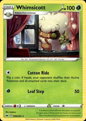 Whimsicott 006/202 Sword & Shield Ungraded