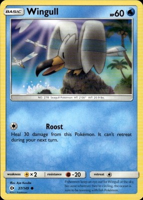 Wingull 37/149 SM Base Set Ungraded