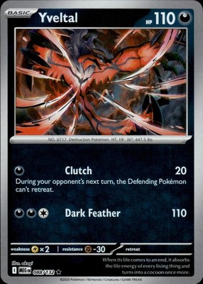 Yveltal 088/132 Mega Evolution Ungraded