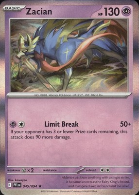 Zacian 045/094 Phantasmal Flames Ungraded