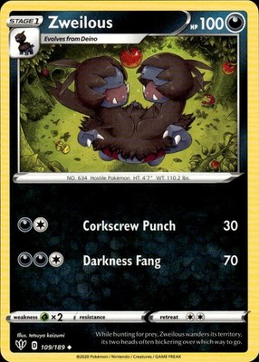 Zweilous 109/189 Darkness Ablaze Ungraded